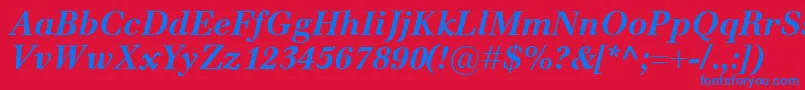 EmonaBolditalic Font – Blue Fonts on Red Background