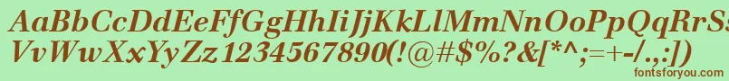 Fonte EmonaBolditalic – fontes marrons em um fundo verde