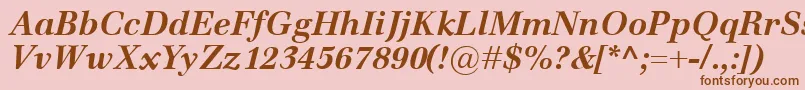 Fonte EmonaBolditalic – fontes marrons em um fundo rosa