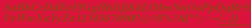 EmonaBolditalic Font – Brown Fonts on Red Background