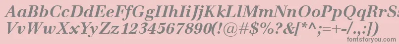 Fonte EmonaBolditalic – fontes cinzas em um fundo rosa