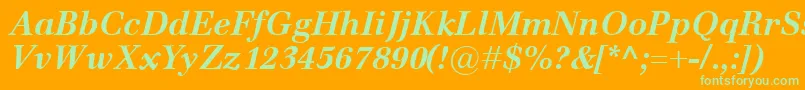 EmonaBolditalic Font – Green Fonts on Orange Background