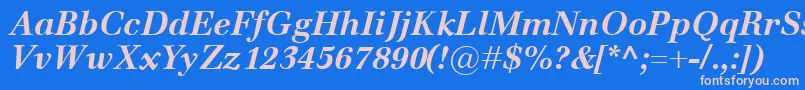 Шрифт EmonaBolditalic – розовые шрифты на синем фоне