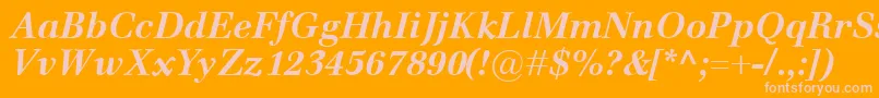 Шрифт EmonaBolditalic – розовые шрифты на оранжевом фоне