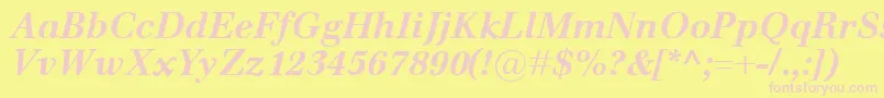 EmonaBolditalic Font – Pink Fonts on Yellow Background