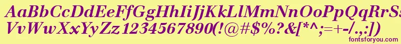 EmonaBolditalic Font – Purple Fonts on Yellow Background