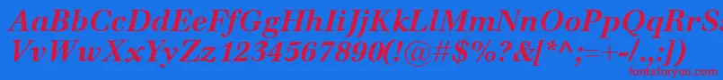 EmonaBolditalic Font – Red Fonts on Blue Background