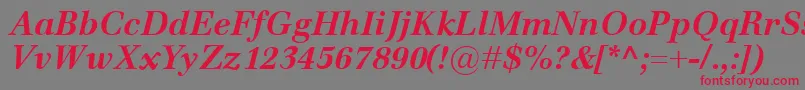 EmonaBolditalic Font – Red Fonts on Gray Background