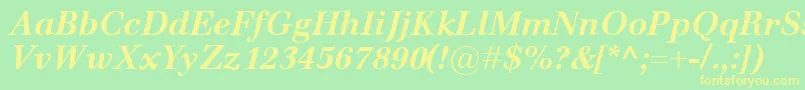 Шрифт EmonaBolditalic – жёлтые шрифты на зелёном фоне