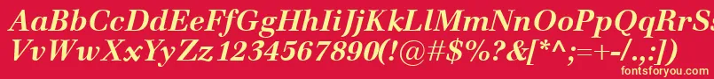 Шрифт EmonaBolditalic – жёлтые шрифты на красном фоне