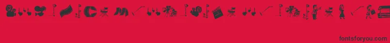 fuente CordelMovies – Fuentes Negras Sobre Fondo Rojo