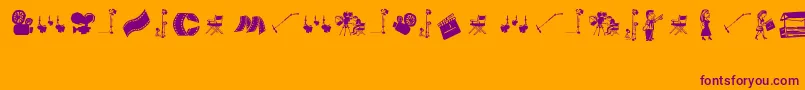 CordelMovies Font – Purple Fonts on Orange Background