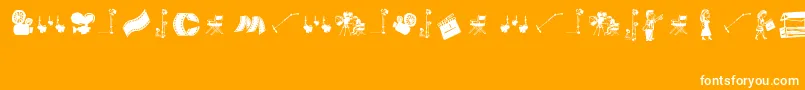 CordelMovies-Schriftart – Weiße Schriften auf orangefarbenem Hintergrund