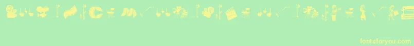 CordelMovies Font – Yellow Fonts on Green Background
