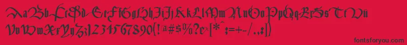 フォントCancelleresca – 赤い背景に黒い文字