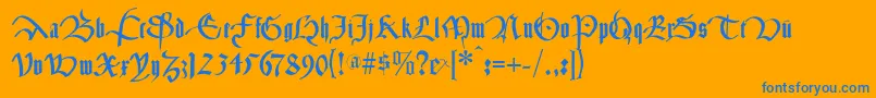 Шрифт Cancelleresca – синие шрифты на оранжевом фоне