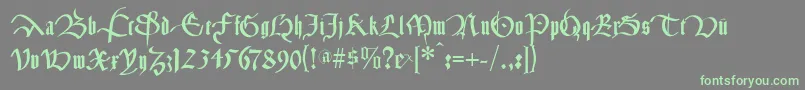 フォントCancelleresca – 灰色の背景に緑のフォント