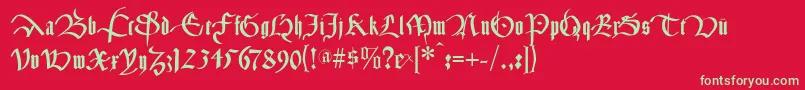 フォントCancelleresca – 赤い背景に緑の文字
