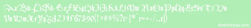 Cancelleresca Font – White Fonts on Green Background