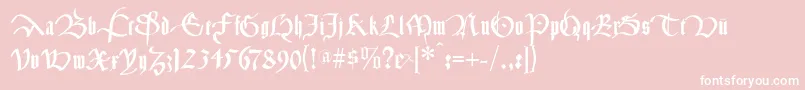 Cancelleresca Font – White Fonts on Pink Background