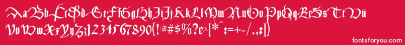 フォントCancelleresca – 赤い背景に白い文字