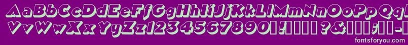 TricorneoutlinesskBolditalic Font – Green Fonts on Purple Background