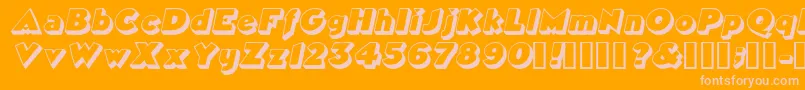 TricorneoutlinesskBolditalic Font – Pink Fonts on Orange Background