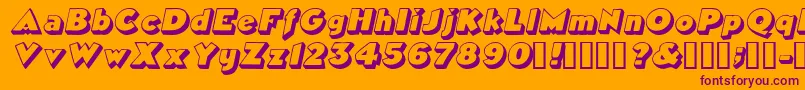 TricorneoutlinesskBolditalic Font – Purple Fonts on Orange Background