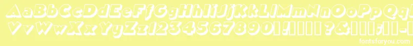 TricorneoutlinesskBolditalic Font – White Fonts on Yellow Background