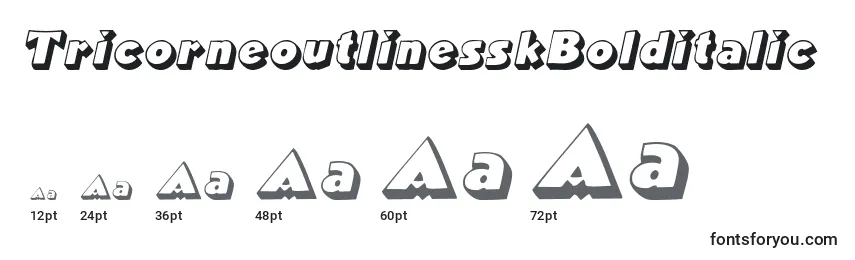 TricorneoutlinesskBolditalic Font Sizes