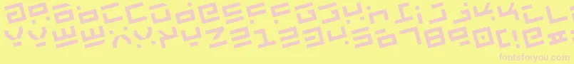 Rocktr-fontti – vaaleanpunaiset fontit keltaisella taustalla