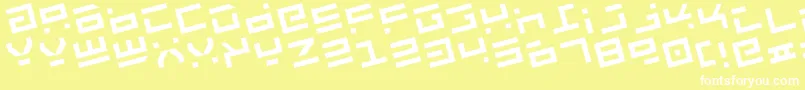 Rocktr-Schriftart – Weiße Schriften auf gelbem Hintergrund