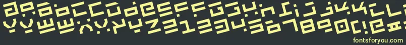Rocktr-Schriftart – Gelbe Schriften auf schwarzem Hintergrund