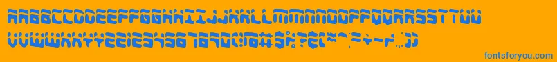 ForeshadowBrk-Schriftart – Blaue Schriften auf orangefarbenem Hintergrund