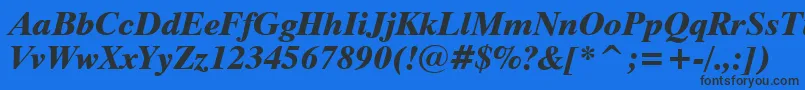 Dutch801ExtraBoldItalicBt Font – Black Fonts on Blue Background