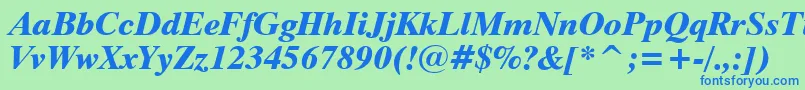 Dutch801ExtraBoldItalicBt Font – Blue Fonts on Green Background