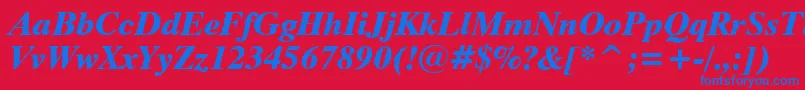 Dutch801ExtraBoldItalicBt Font – Blue Fonts on Red Background