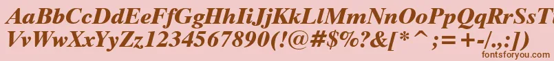 Dutch801ExtraBoldItalicBt Font – Brown Fonts on Pink Background