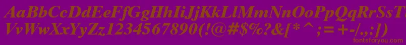 Dutch801ExtraBoldItalicBt Font – Brown Fonts on Purple Background