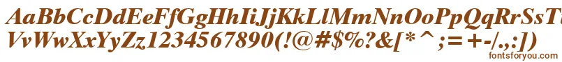Dutch801ExtraBoldItalicBt-fontti – ruskeat fontit valkoisella taustalla