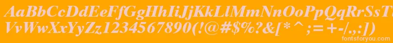 Dutch801ExtraBoldItalicBt Font – Pink Fonts on Orange Background