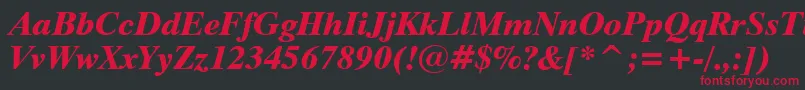Dutch801ExtraBoldItalicBt Font – Red Fonts on Black Background