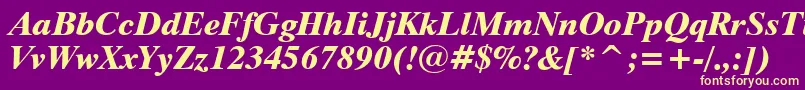 Dutch801ExtraBoldItalicBt Font – Yellow Fonts on Purple Background