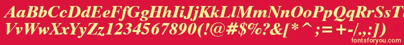 Dutch801ExtraBoldItalicBt Font – Yellow Fonts on Red Background