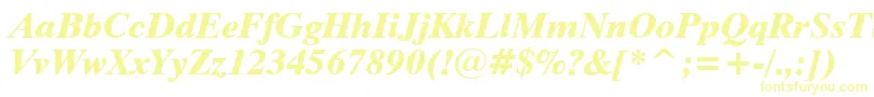 Dutch801ExtraBoldItalicBt-fontti – keltaiset fontit