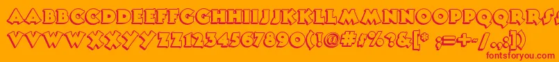 Tooney Font – Red Fonts on Orange Background