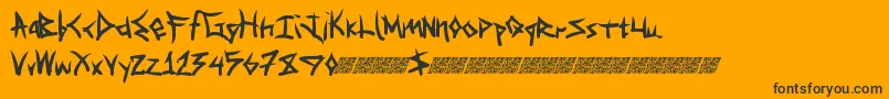 Specialdelivery-Schriftart – Schwarze Schriften auf orangefarbenem Hintergrund