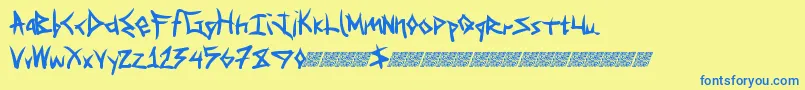 Specialdelivery Font – Blue Fonts on Yellow Background