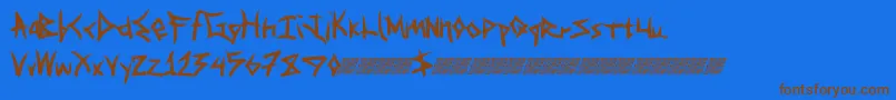 Specialdelivery Font – Brown Fonts on Blue Background