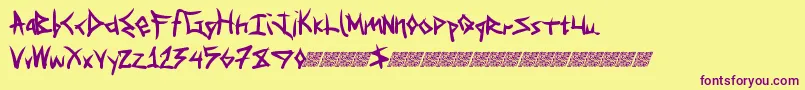 Specialdelivery Font – Purple Fonts on Yellow Background